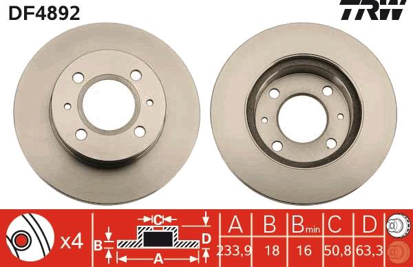 TRW DF4892 - Bremžu diski www.autospares.lv