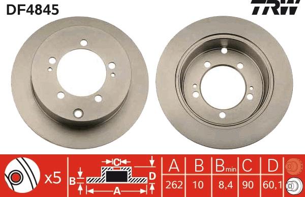 TRW DF4845 - Bremžu diski www.autospares.lv