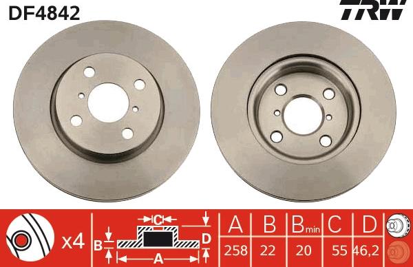 TRW DF4842 - Bremžu diski www.autospares.lv