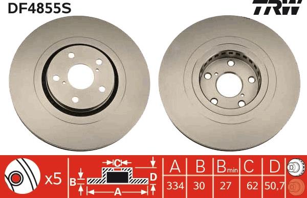 TRW DF4855S - Bremžu diski www.autospares.lv