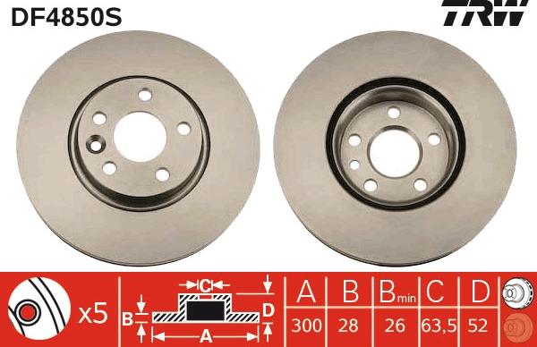 TRW DF4850S - Bremžu diski autospares.lv