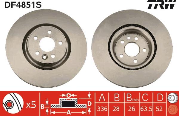 TRW DF4851S - Bremžu diski www.autospares.lv