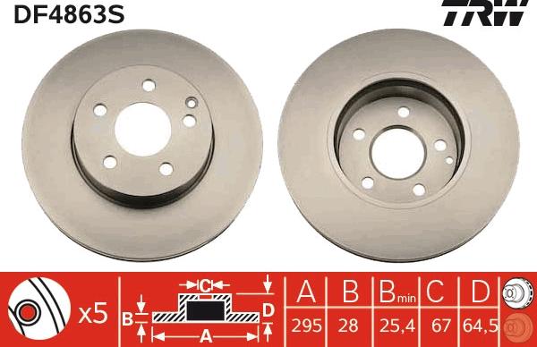 TRW DF4863S - Bremžu diski www.autospares.lv