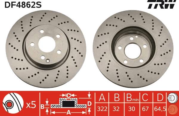 TRW DF4862S - Bremžu diski www.autospares.lv