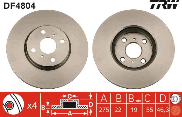 TRW DF4804 - Bremžu diski www.autospares.lv