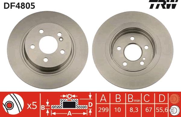 TRW DF4805 - Bremžu diski www.autospares.lv