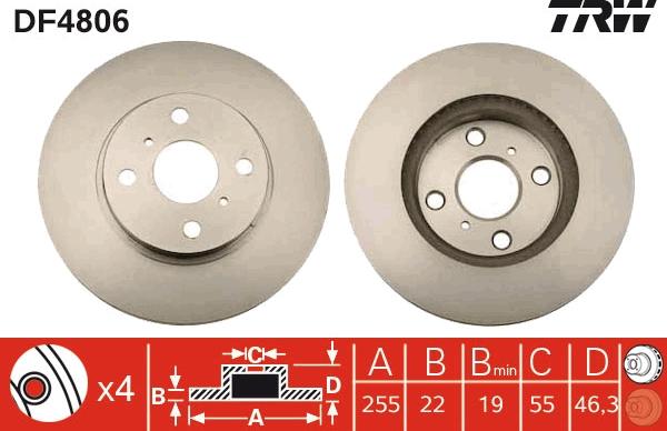 TRW DF4806 - Bremžu diski www.autospares.lv