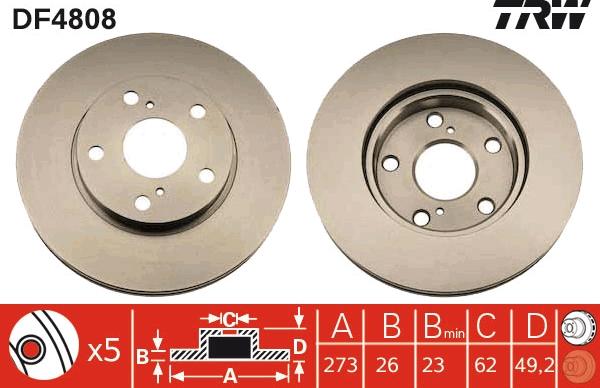 TRW DF4808 - Bremžu diski autospares.lv