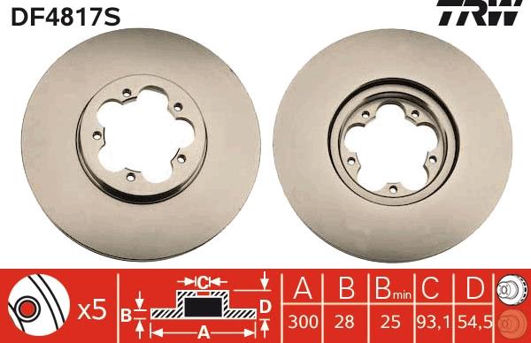 TRW DF4817S - Bremžu diski www.autospares.lv