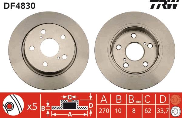 TRW DF4830 - Bremžu diski www.autospares.lv