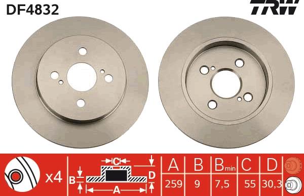 TRW DF4832 - Bremžu diski www.autospares.lv