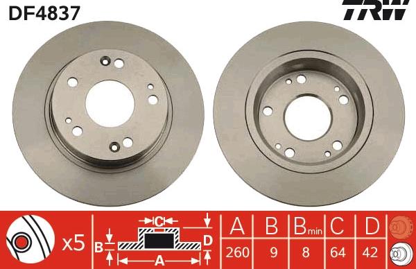 TRW DF4837 - Bremžu diski www.autospares.lv