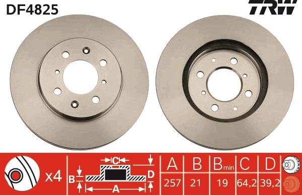 TRW DF4825 - Bremžu diski www.autospares.lv