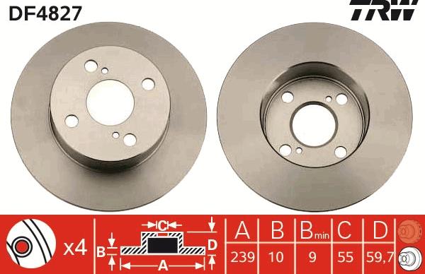 TRW DF4827 - Bremžu diski autospares.lv