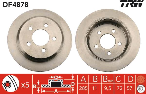 TRW DF4878 - Bremžu diski www.autospares.lv