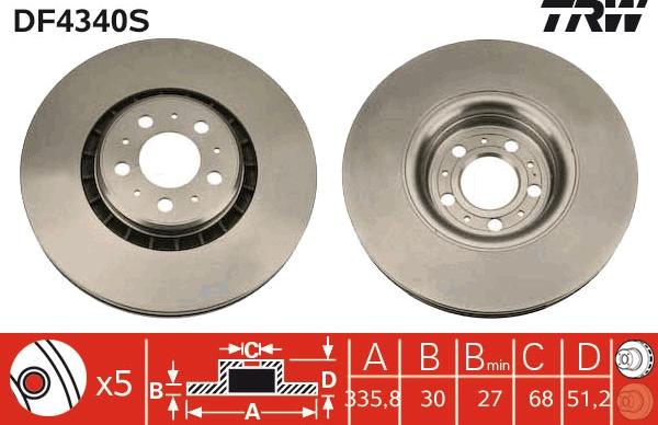 TRW DF4340S - Bremžu diski www.autospares.lv