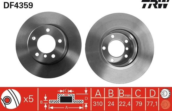 TRW DF4359 - Bremžu diski autospares.lv