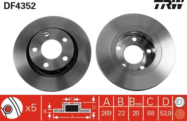 TRW DF4352 - Bremžu diski www.autospares.lv