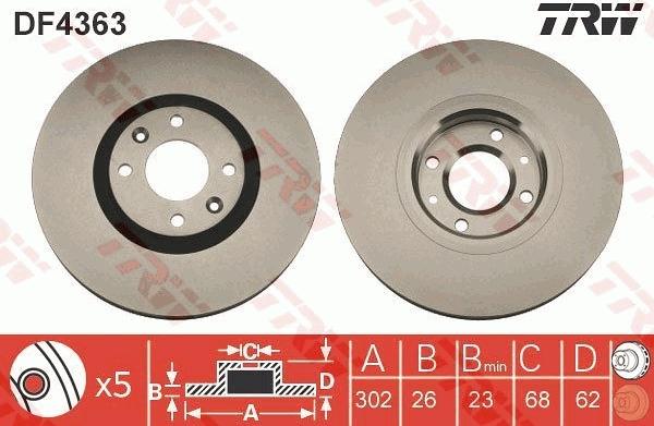 TRW DF4363 - Тормозной диск www.autospares.lv