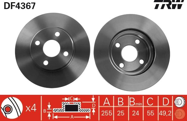 TRW DF4367 - Bremžu diski autospares.lv