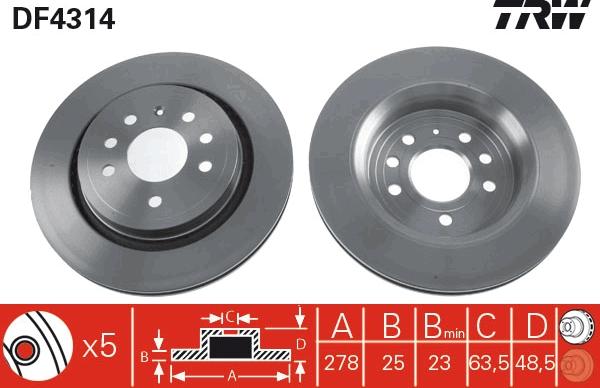 TRW DF4314 - Bremžu diski www.autospares.lv