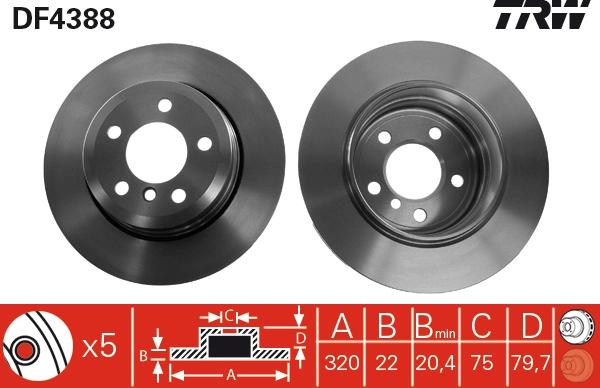 TRW DF4388 - Bremžu diski www.autospares.lv