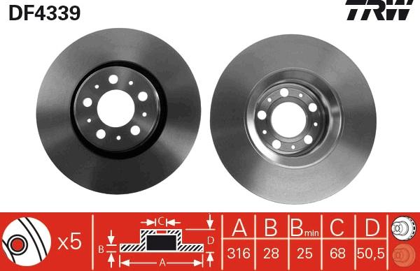 TRW DF4339 - Bremžu diski autospares.lv