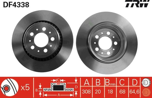 TRW DF4338 - Bremžu diski autospares.lv