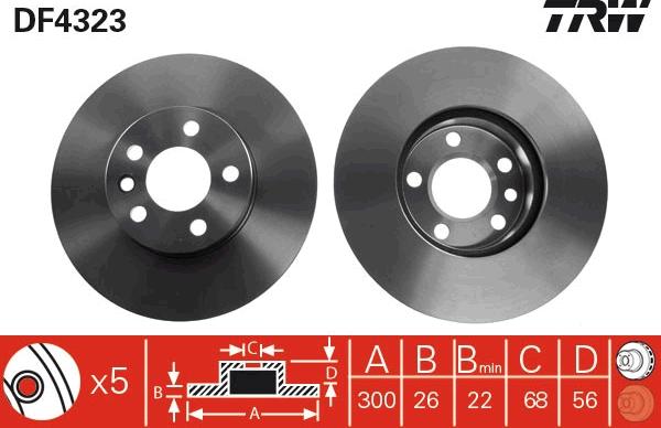 TRW DF4323 - Bremžu diski www.autospares.lv