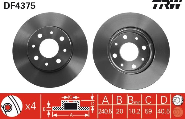 TRW DF4375 - Bremžu diski autospares.lv