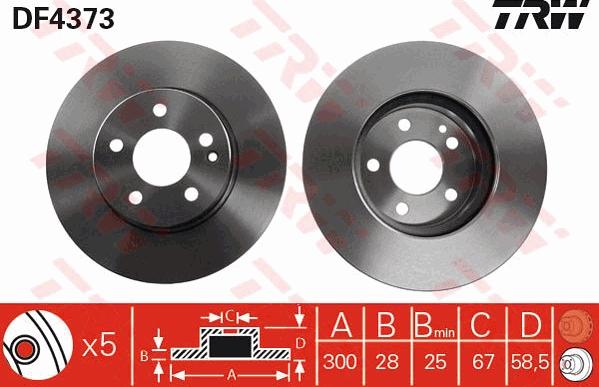 TRW DF4373 - Bremžu diski autospares.lv