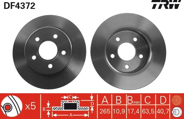 TRW DF4372 - Bremžu diski autospares.lv