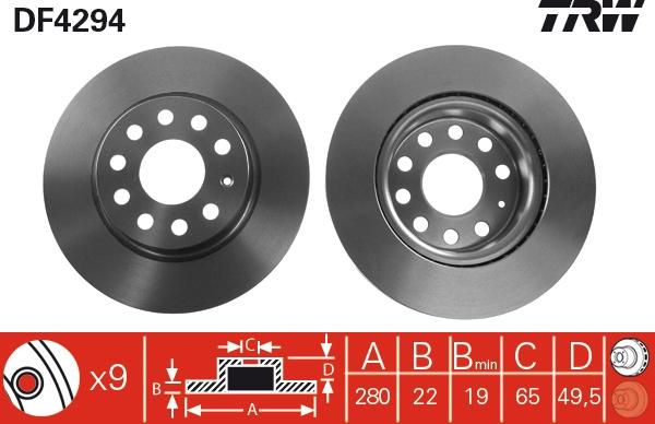 TRW DF4294 - Bremžu diski www.autospares.lv