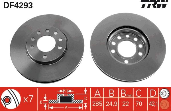 TRW DF4293 - Bremžu diski www.autospares.lv