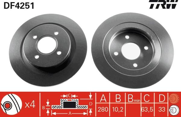 TRW DF4251 - Bremžu diski www.autospares.lv