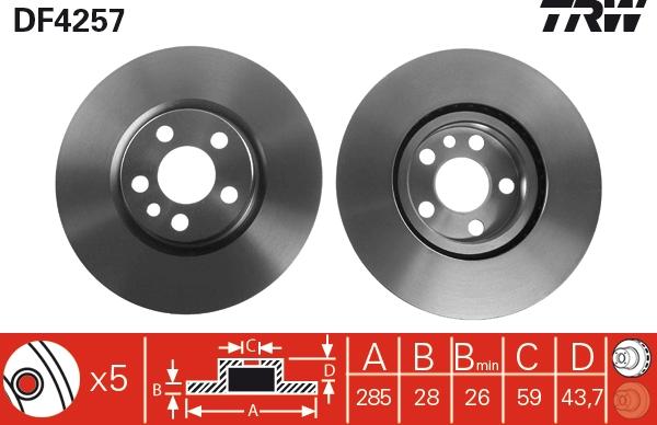 TRW DF4257 - Bremžu diski autospares.lv