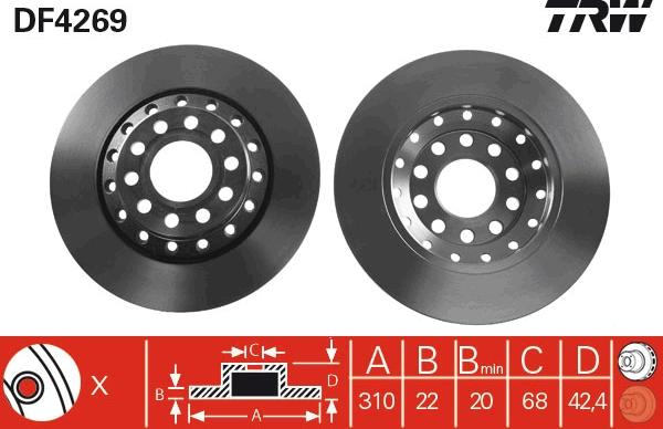 TRW DF4269 - Bremžu diski autospares.lv