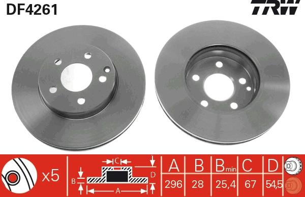 TRW DF4261 - Bremžu diski www.autospares.lv