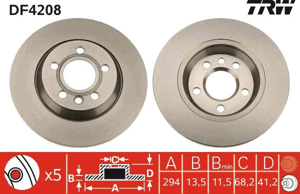 TRW DF4208 - Bremžu diski www.autospares.lv