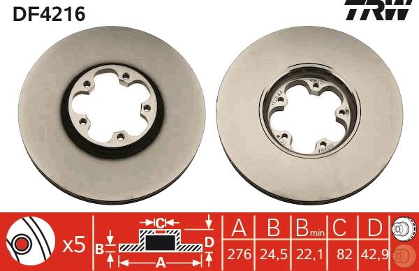 TRW DF4216 - Bremžu diski www.autospares.lv