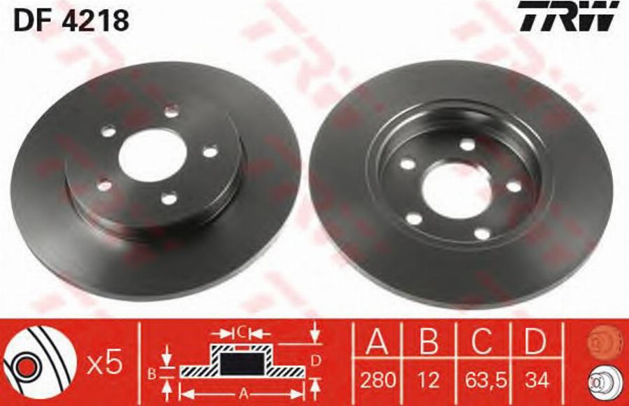 TRW DF4218BP - Bremžu diski www.autospares.lv