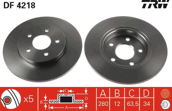 TRW DF4218 - Bremžu diski autospares.lv