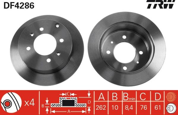 TRW DF4286 - Bremžu diski www.autospares.lv