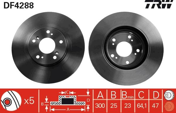 TRW DF4288 - Bremžu diski www.autospares.lv