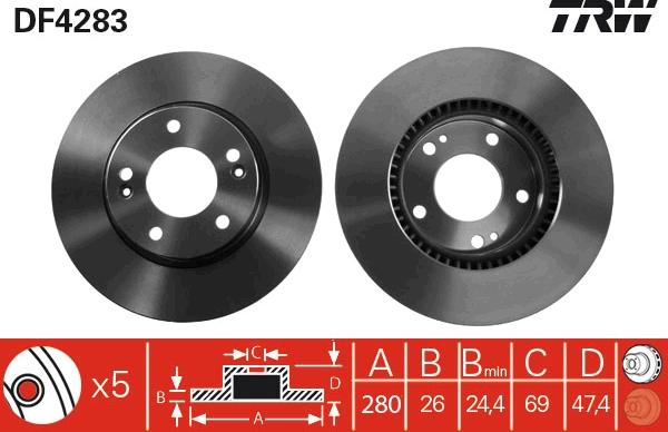 TRW DF4283 - Bremžu diski autospares.lv