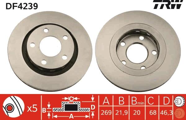 TRW DF4239 - Bremžu diski www.autospares.lv