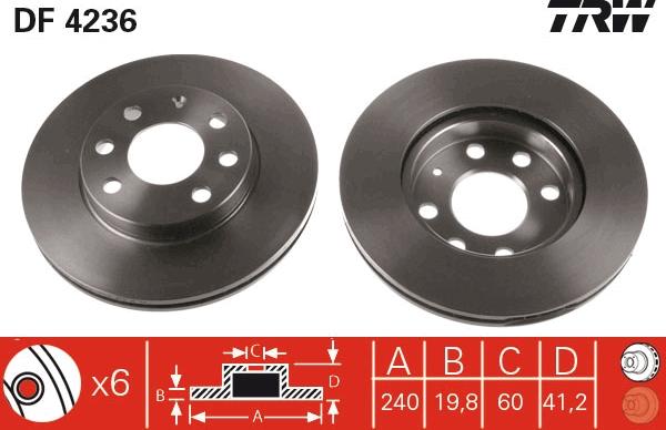 TRW DF4236 - Bremžu diski autospares.lv