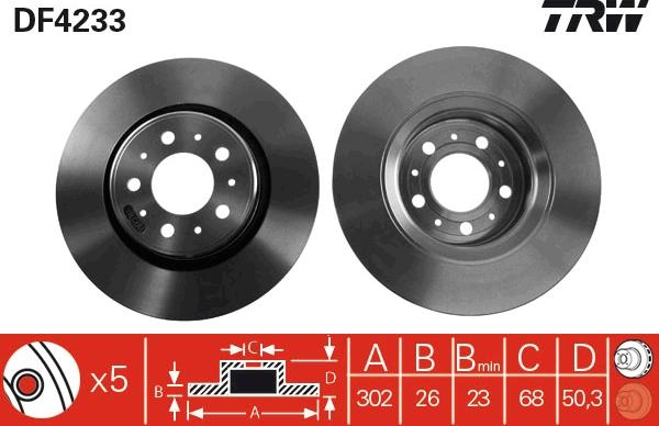 TRW DF4233 - Bremžu diski www.autospares.lv