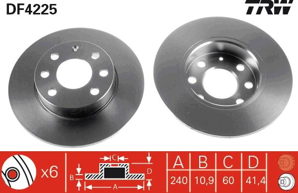 TRW DF4225 - Bremžu diski autospares.lv