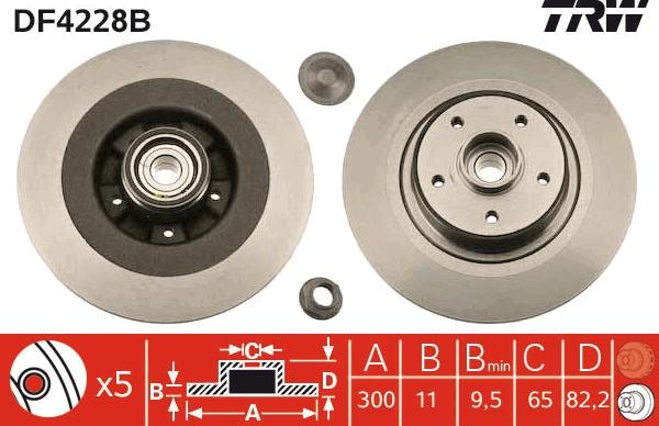 TRW DF4228BS - Bremžu diski www.autospares.lv